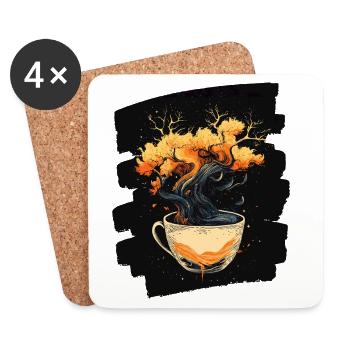 Kaffee Coffee Kaffeeliebhaber - Untersetzer (4er-Set) - Weiß - Vorne