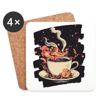 Kaffee Coffee Kaffeeliebhaber - Untersetzer (4er-Set) - Weiß - Vorne