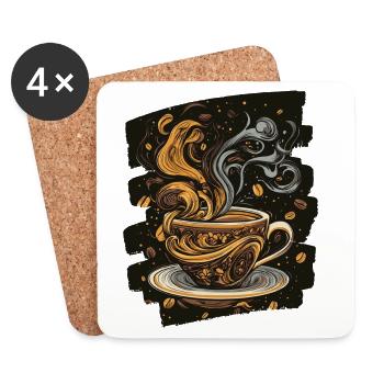 Kaffee Coffee Kaffeeliebhaber - Untersetzer (4er-Set) - Weiß - Vorne