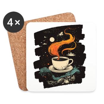 Kaffee Coffee Kaffeeliebhaber - Untersetzer (4er-Set) - Weiß - Vorne