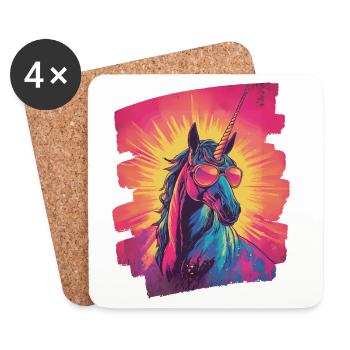 Licorne - Dessous de verre (lot de 4) - blanc - Devant