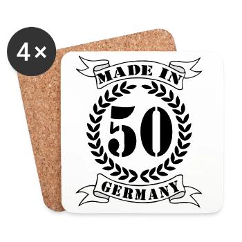 50th Birthday , Germany - Coasters (set of 4) - white - Front