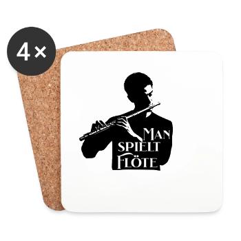 Man spielt Querflöte Musik für Flötisten - Untersetzer (4er-Set) - Weiß - Vorne