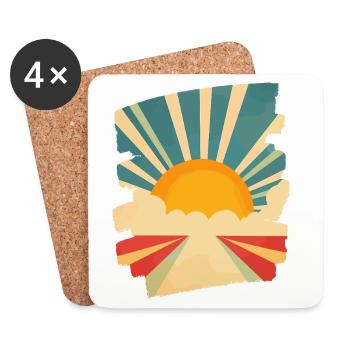 Sommer Sonne - Untersetzer (4er-Set) - Weiß - Vorne