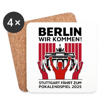 Stuttgart Berlin Finale – Berlin wir kommen! - Untersetzer (4er-Set) - Weiß - Vorne