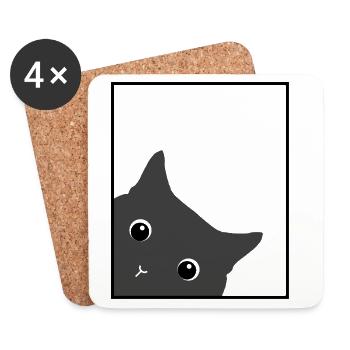 Schrödingers Katze - Untersetzer (4er-Set) - Weiß - Vorne