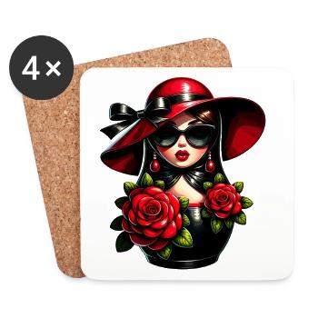 Fille russe ! Matriochka Russe pour Russes - Dessous de verre (lot de 4) - blanc - Devant