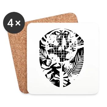 Raquettes de badminton - Dessous de verre (lot de 4) - blanc - Devant