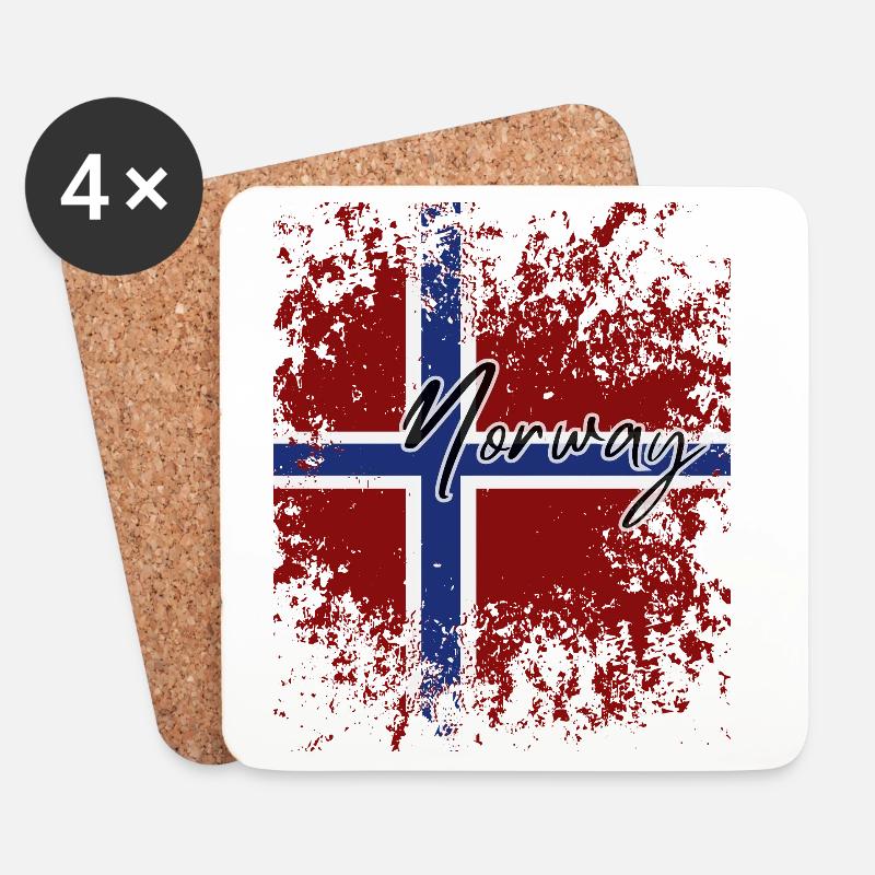 Norwegian Pride, ich liebe Norwegen - Untersetzer (4er-Set) - Weiß