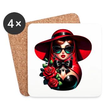 Fille russe ! Matriochka Russe pour Russes - Dessous de verre (lot de 4) - blanc - Devant