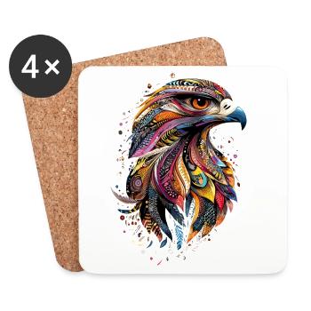 Falke Turmfalke Falkenjagd Wanderfalke Süße Falken - Untersetzer (4er-Set) - Weiß - Vorne