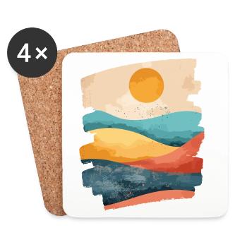 Sommer Sonne - Untersetzer (4er-Set) - Weiß - Vorne