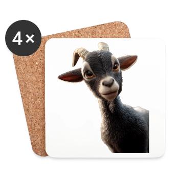 Ziege Hausziege Steinbock Ziegenbock Süße Ziegen - Untersetzer (4er-Set) - Weiß - Vorne
