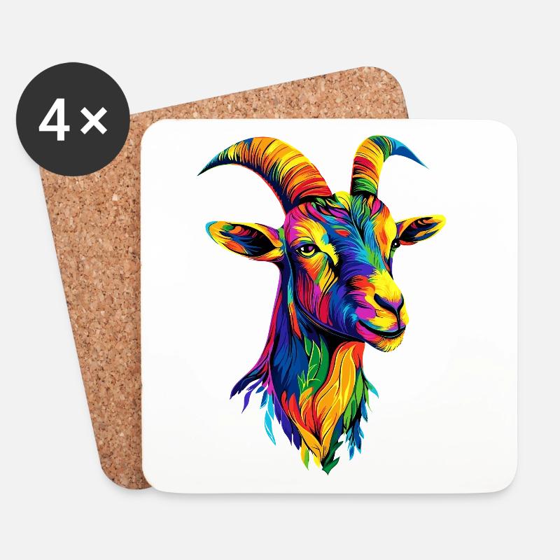 Ziege Hausziege Steinbock Ziegenbock Süße Ziegen - Untersetzer (4er-Set) - Weiß