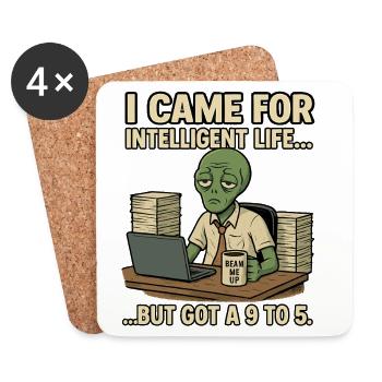 Alien Extra-Terrestrial avec de l’humour - Téléporte-moi - Dessous de verre (lot de 4) - blanc - Devant