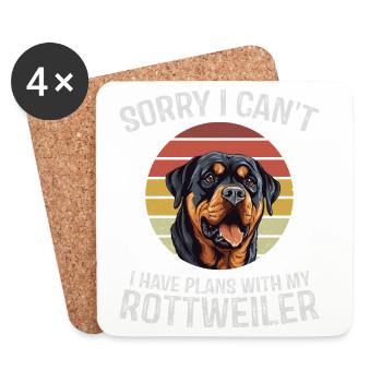 Humorvolles Rottweiler Zitat T-Shirt - Untersetzer (4er-Set) - Weiß - Vorne
