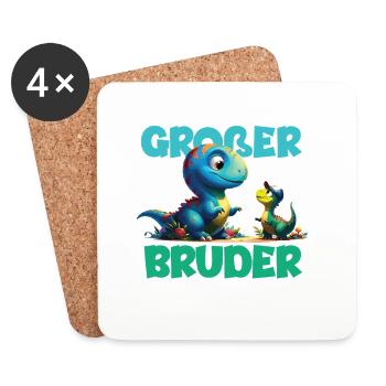 Nachwuchs Verkünden | Ich Werde Großer Bruder 2027 - Untersetzer (4er-Set) - Weiß - Vorne