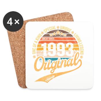 Retro Vintage geboren im Jahr 1993 – Jahrgang 1993 - Untersetzer (4er-Set) - Weiß - Vorne