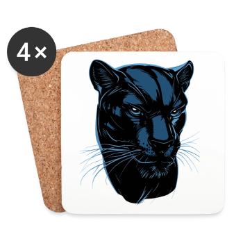 Panther Leopard Raubkatze Süße Großkatze Panter - Untersetzer (4er-Set) - Weiß - Vorne
