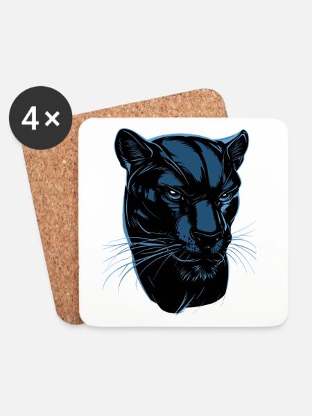 Panther Leopard Raubkatze Süße Großkatze Panter - Untersetzer (4er-Set) - Weiß