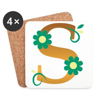 S - Untersetzer (4er-Set) - Weiß - Vorne