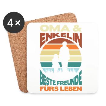 Oma Und Enkelin Beste Freunde Fürs Leben - Untersetzer (4er-Set) - Weiß - Vorne