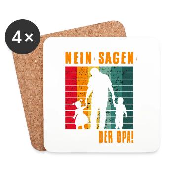 Bester Opa Der Welt Geschenk Großvater - Untersetzer (4er-Set) - Weiß - Vorne