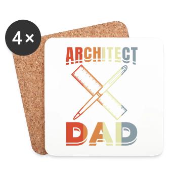 Architect Father - Coasters (set of 4) - white - Front