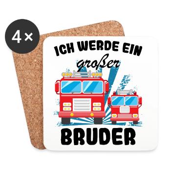 Nachwuchs Verkünden | Ich Werde Großer Bruder 2027 - Untersetzer (4er-Set) - Weiß - Vorne