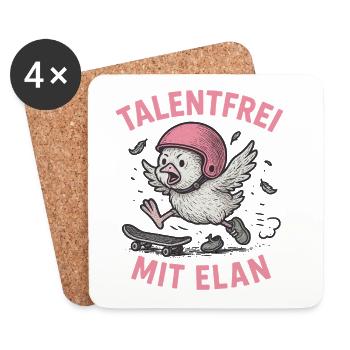 Talentfrei mit Elan - Untersetzer (4er-Set) - Weiß - Vorne