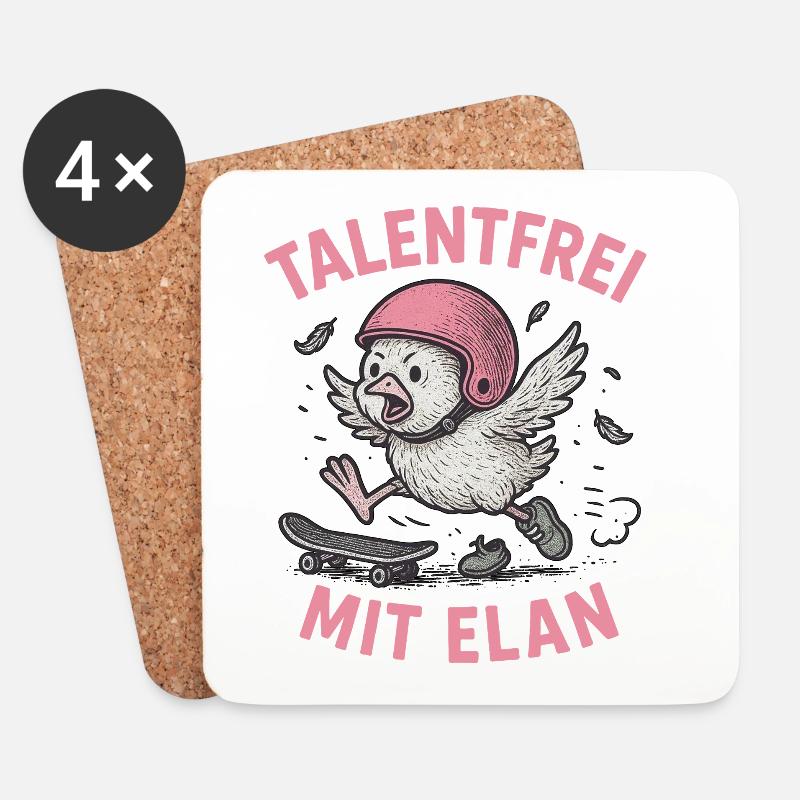 Talentfrei mit Elan - Untersetzer (4er-Set) - Weiß