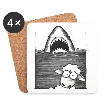 Shark Sheep - Untersetzer (4er-Set) - Weiß - Vorne
