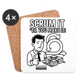 Scrum jusqu’à ce que vous y arriviez ! - Dessous de verre (lot de 4) - blanc - Devant