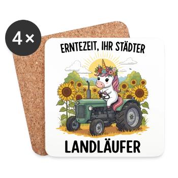 Harvest Time Landläufer - Dessous de verre (lot de 4) - blanc - Devant