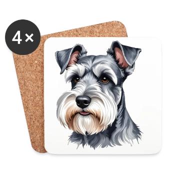 Miniature Schnauzer - Coasters (set of 4) - white - Front