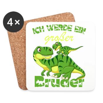 Nachwuchs Verkünden | Ich Werde Großer Bruder 2027 - Untersetzer (4er-Set) - Weiß - Vorne