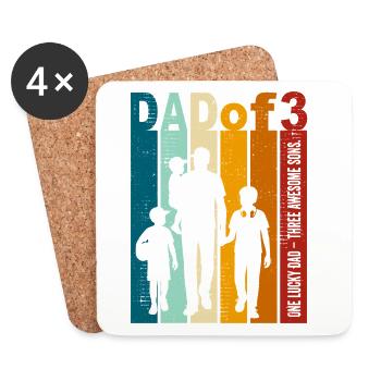 Conception de cadeaux pour papa et 3 fils pour la fête des pères - Dessous de verre (lot de 4) - blanc - Devant