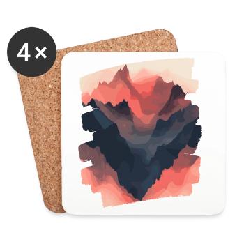 Mountains Climbing Climbers Hiking - Coasters (set of 4) - white - Front