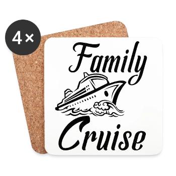 Croisière en famille - Dessous de verre (lot de 4) - blanc - Devant
