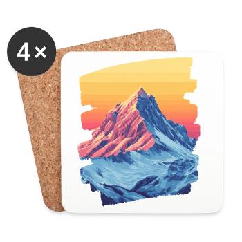 Mountains Climbing Climbers Hiking - Coasters (set of 4) - white - Front