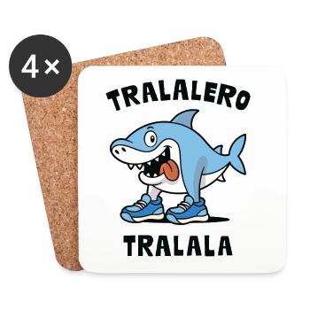 Tralalero Tralala - Dessous de verre (lot de 4) - blanc - Devant