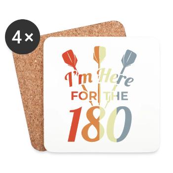 Je suis là pour le 180 - Dessous de verre (lot de 4) - blanc - Devant