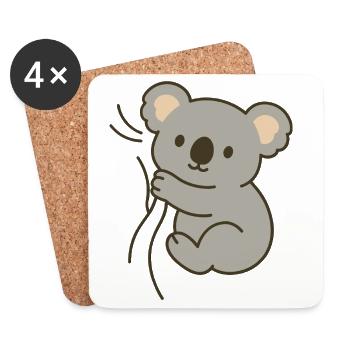 Koala câlin - Dessous de verre (lot de 4) - blanc - Devant