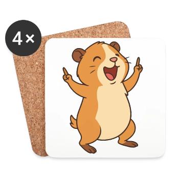 Happy Cavy Kid - Dessous de verre (lot de 4) - blanc - Devant