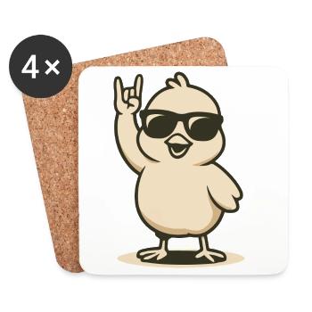 Chick’n’Roll - Dessous de verre (lot de 4) - blanc - Devant