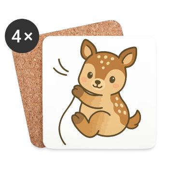 Cuddly fawn dream - Coasters (set of 4) - white - Front