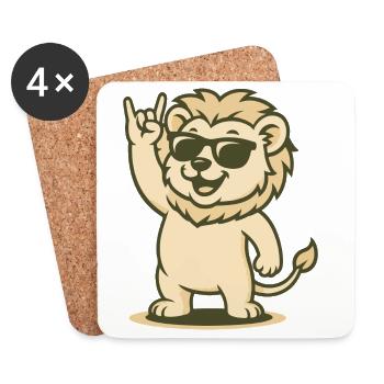 Rock ’n’ Roar - Untersetzer (4er-Set) - Weiß - Vorne
