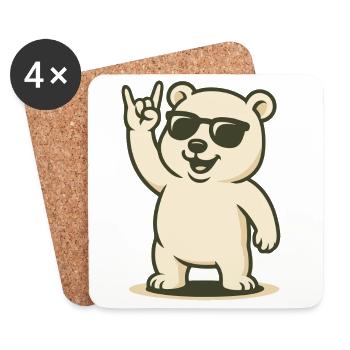 Rocker arctique - Dessous de verre (lot de 4) - blanc - Devant