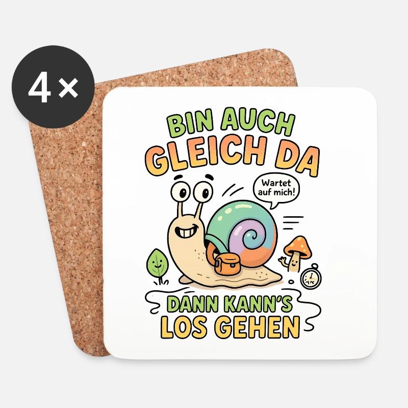 bin da kann losgehen schnecke - Untersetzer (4er-Set) - Weiß