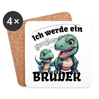 Nachwuchs Verkünden | Ich Werde Großer Bruder 2027 - Untersetzer (4er-Set) - Weiß - Vorne